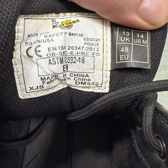 Dr. Martens Men's Amwell Black Slip Resistant Leather Chukka Boot Size M 14 - Picture 7 of 9